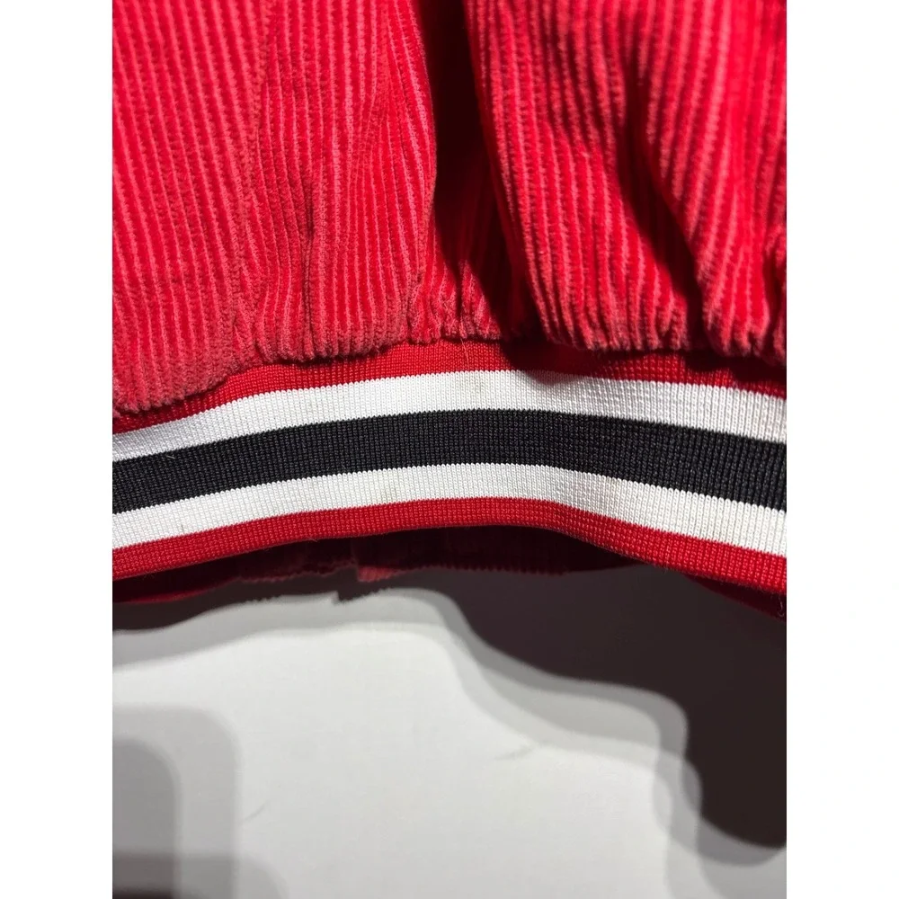 Vintage Detroit Red Wings Corduroy Varsity Jacket Spotlight Large Korea 80s‎